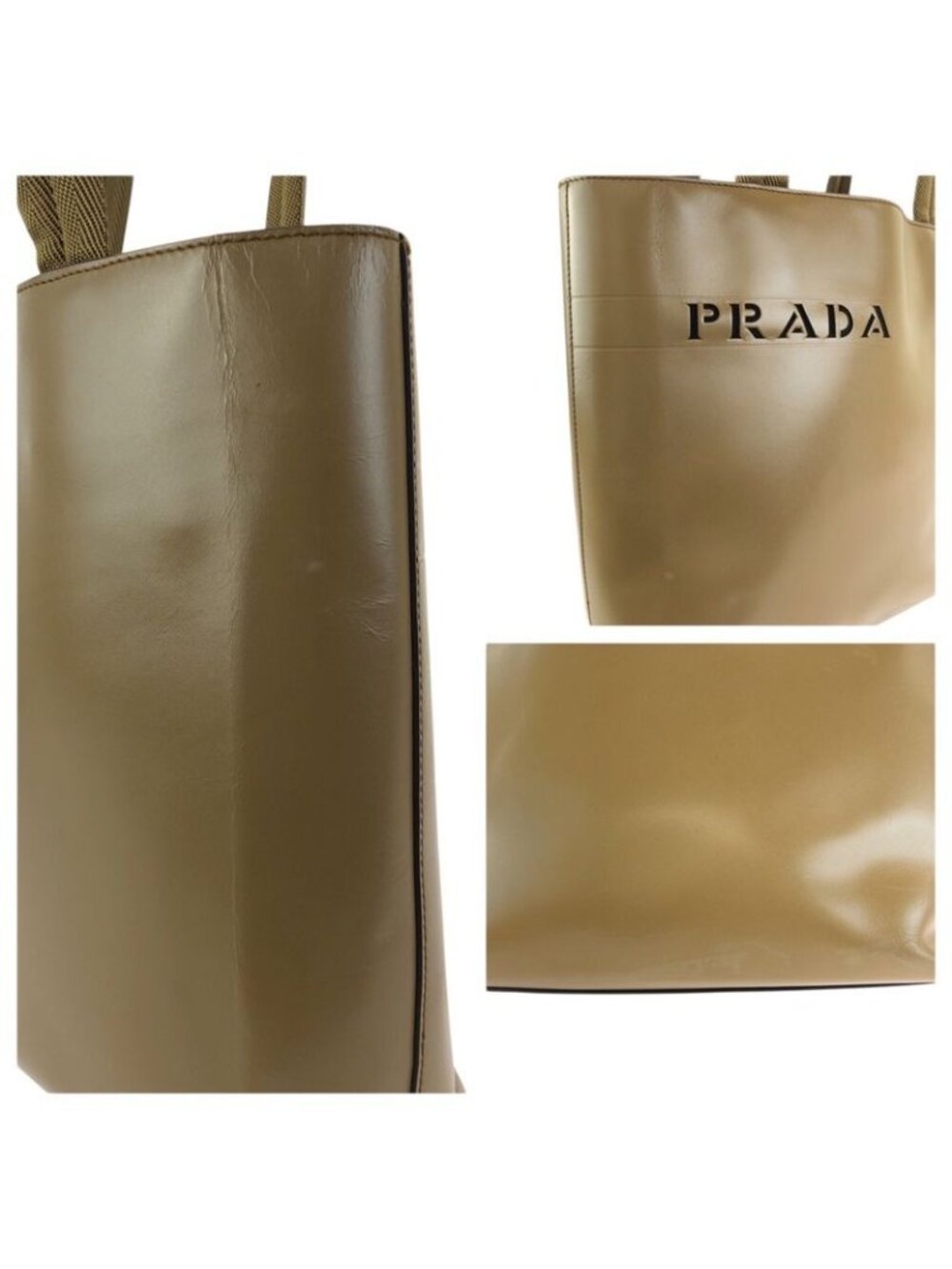 Prada Logo Tote Totes Khaki - Picture 5 of 9